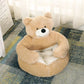 Semi-Enclosed Bear Pet Dog Bed | Ultra Soft Cat Bed | Detachable Plush Puppy Bed