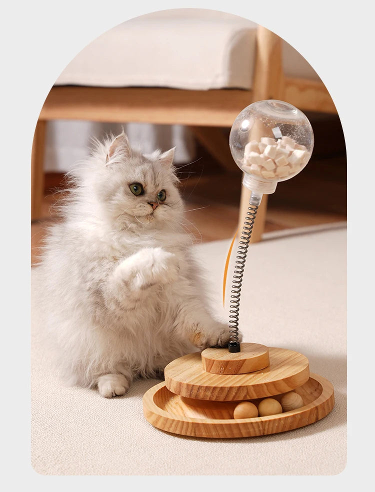 Interactive Pet Toy | Cat Turntable Toys | Kitten Playing Slow Feeders