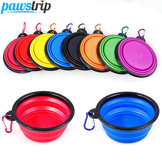 350ml Collapsible Dog Bowl | Pet Folding Silicone Bowl | Portable Puppy Food Container