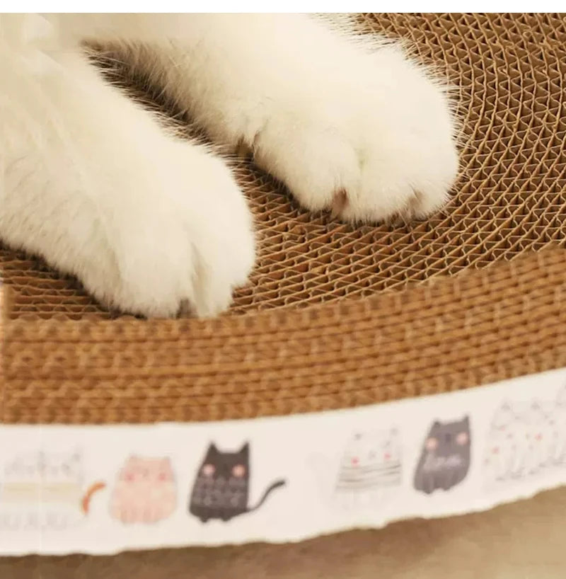 Corrugated Cat Scratcher | Cat Scrapers Round Oval Grinding Claw Toys | Wear-Resistant Cat Bed