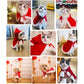 Santa Cat Costume | Pet Cosplay Christmas Cap | Kitten Xmas Cloak