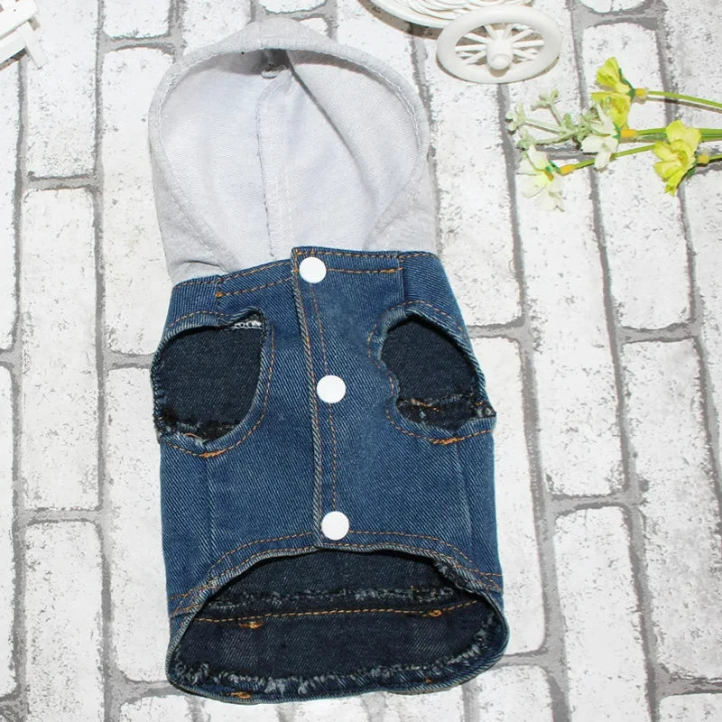 Denim Dog Clothes | Cowboy Pet Dog Coat | Puppy Clothing Jeans Jacket Vest