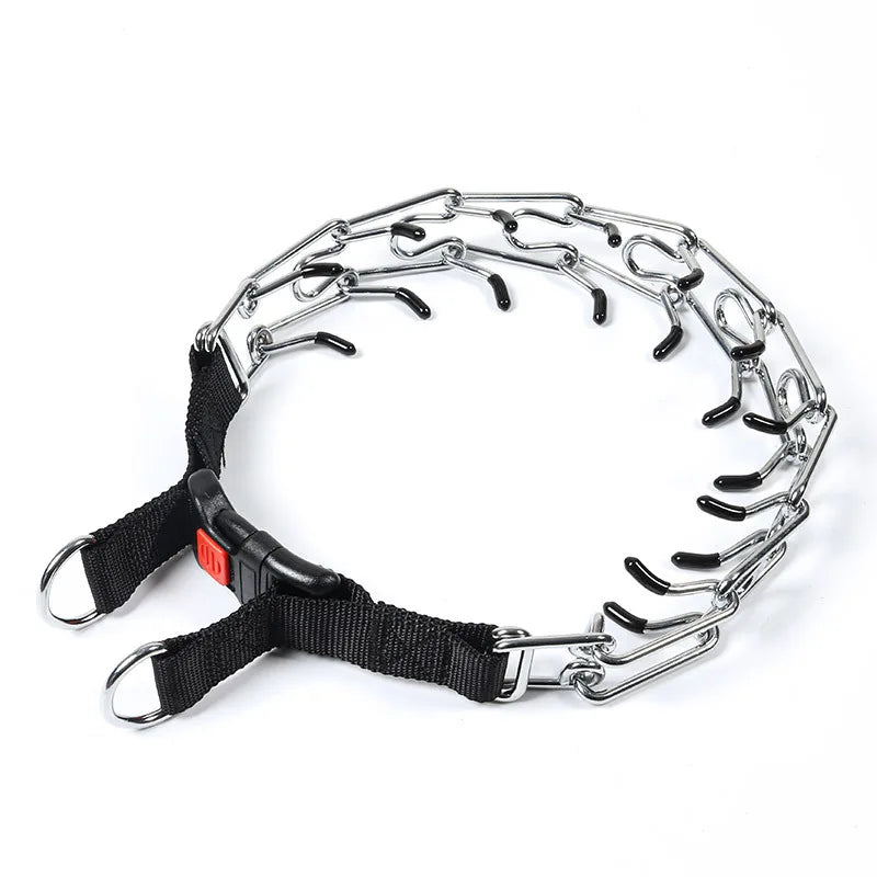 Stimulating Training Dog Collar | Detachable Stainless Steel Metal Collar with Rubber Tips