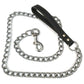 Metal Chain Dog Lead With Leather Style Handle | Strong Control Leash Harnesses