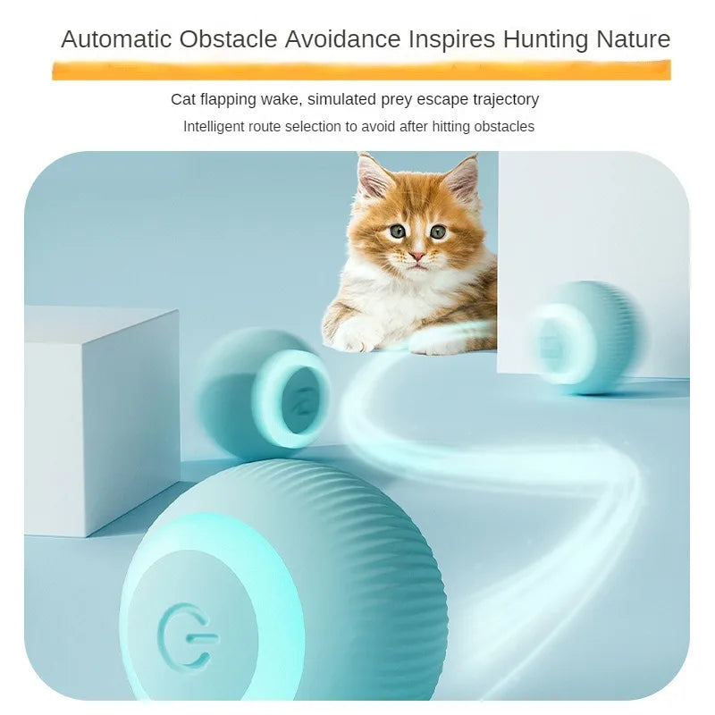 Automatic Moving Cats Toy | Interactive Ball Rechargeable Rolling Electric Ball