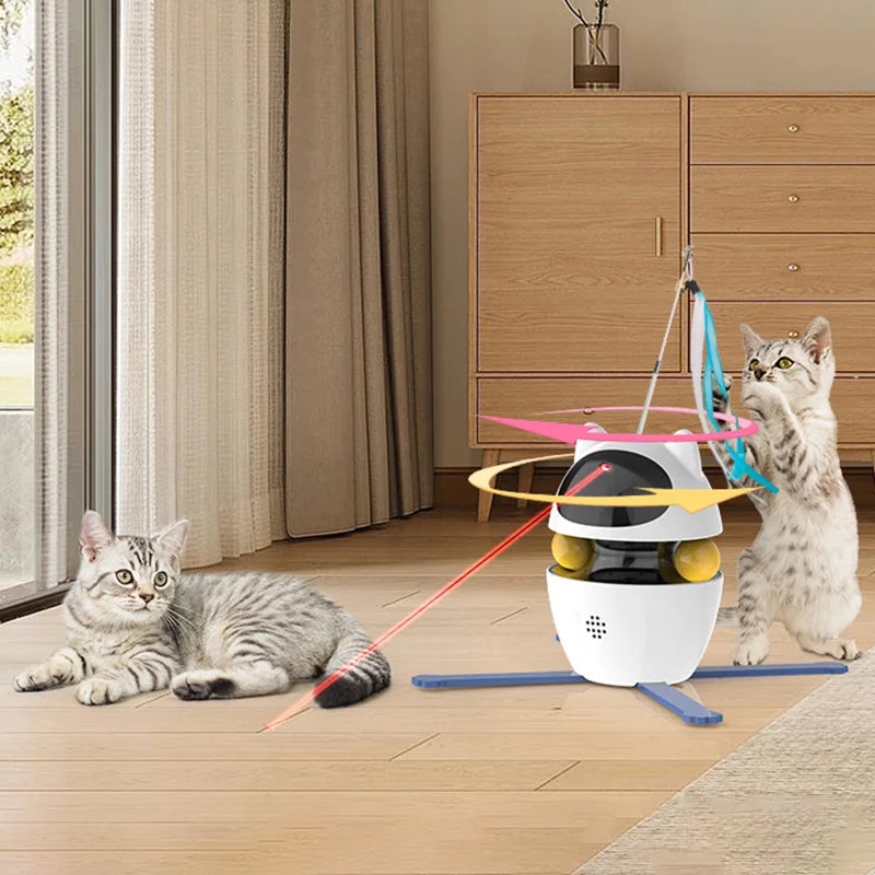 4-In-1 Electric Cat Toy | Interactive Pet Toys for Smart Kitten | LED Laser Indoor Pet Supplies