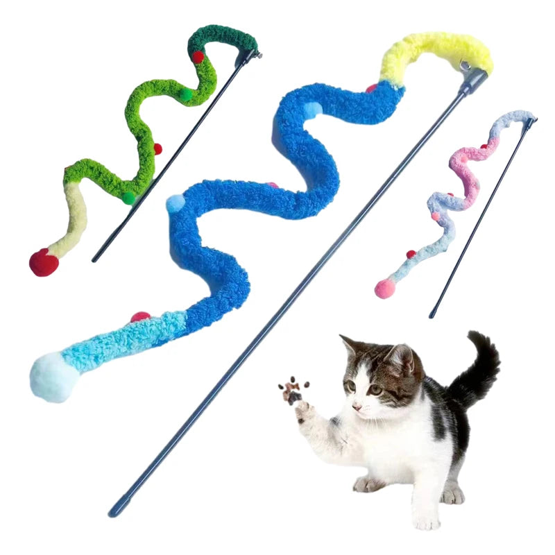 Interactive Caterpillar Kitten Playing Toys | Hairball Cat Teaser Wand