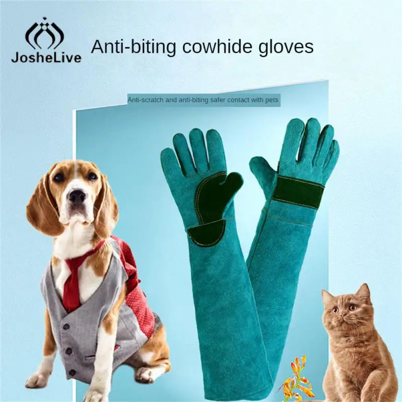 Anti-Bite Leather Gloves | Thick Durable Pet Training | Multi-Functional Cutting-Proof Anti-Thorn Handwear