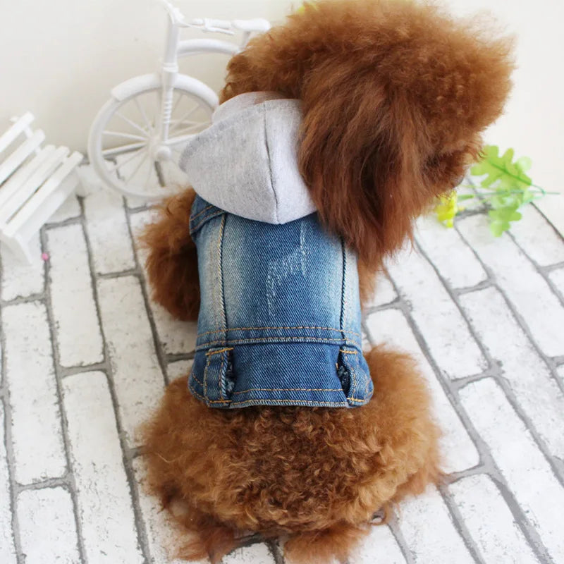 Denim Dog Clothes | Cowboy Pet Dog Coat | Puppy Clothing Jeans Jacket Vest