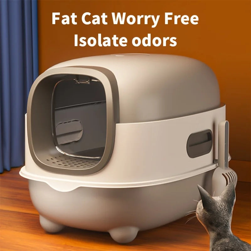 Closed Cat Litter Box | Splash-Proof Odor Isolation | Kitten Litter Foldable Design