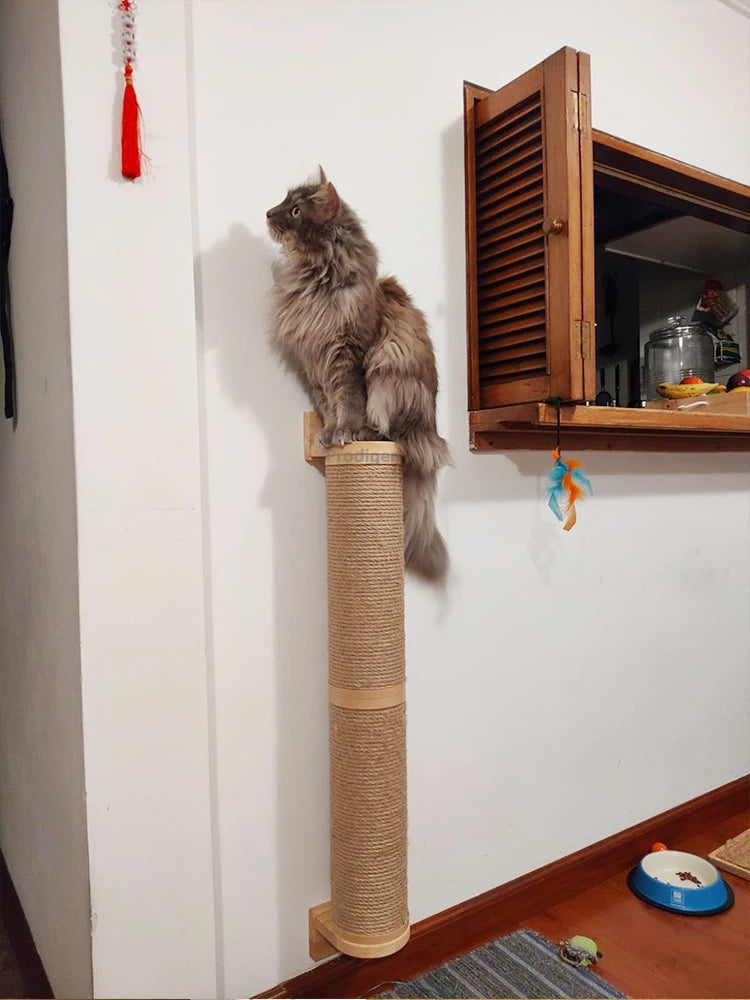 Cat Scratching Post | Wall Furniture Wood Wall Mounted Kitten Scratcher Tree