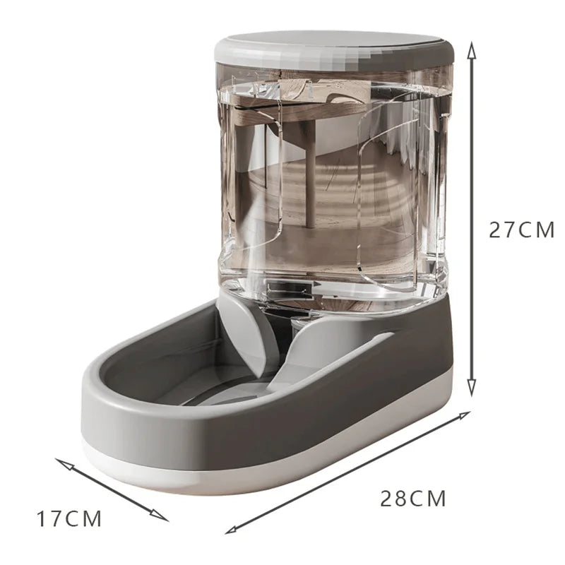 3.8L Large Capacity Dog Feeder | Transparent Food Storage Dispenser | Dog Cat Food Water Bowl