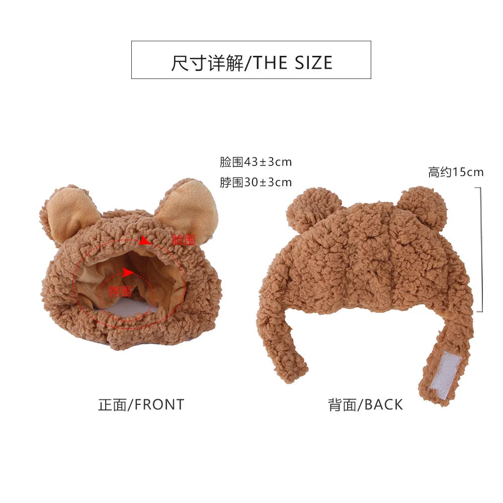 Pet Halloween Costume | Cat Cute Bear Headdress | Kitty Cosplay Hat