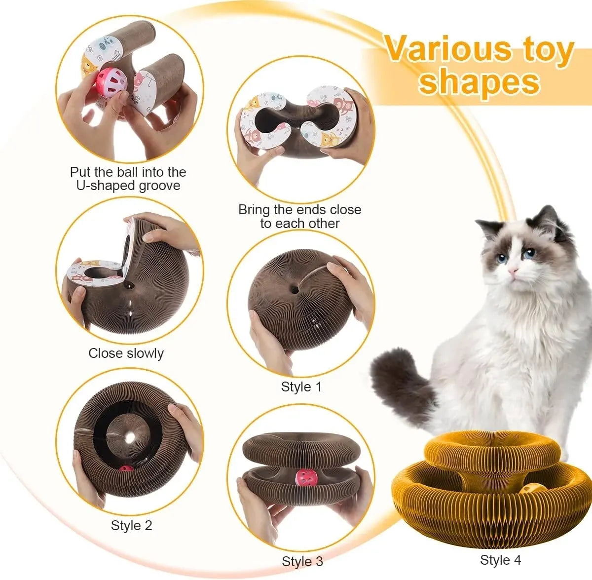 Magic Cat Scratch Organ Board | Kitten Toy with Ball | Pet Grinding Claw Scratching Toy