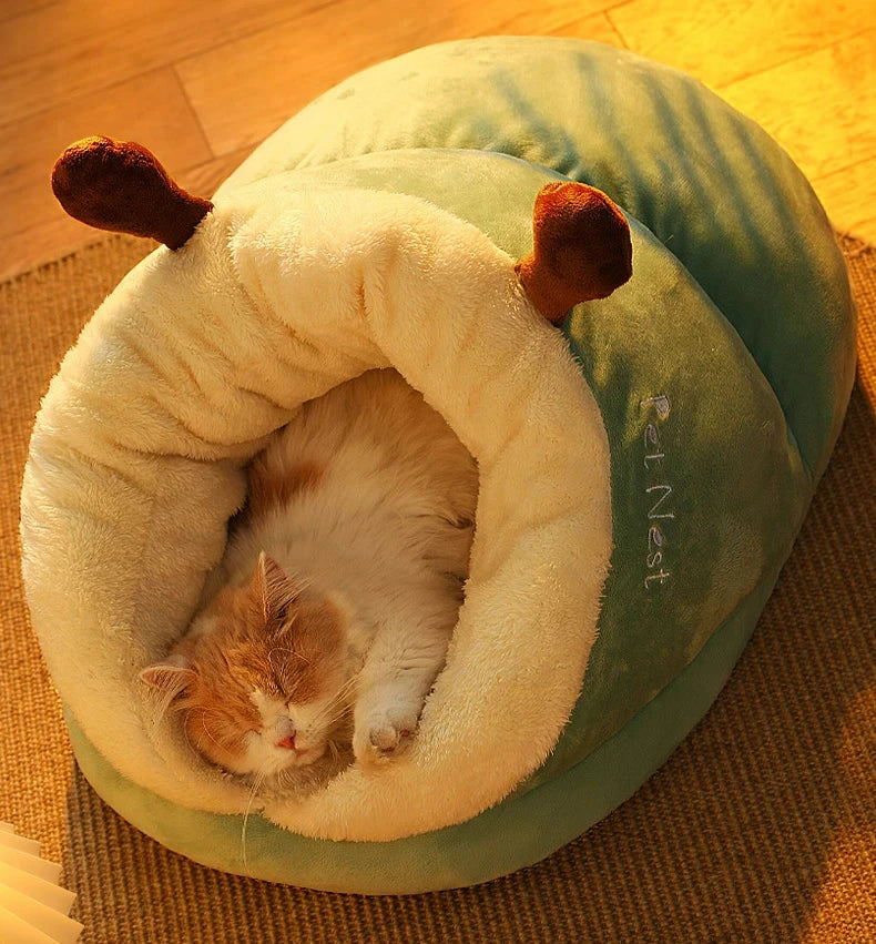 Winter Warm Pet Bed | Soft Cozy Cat Cave | Kitten House Nest Sleep Bag