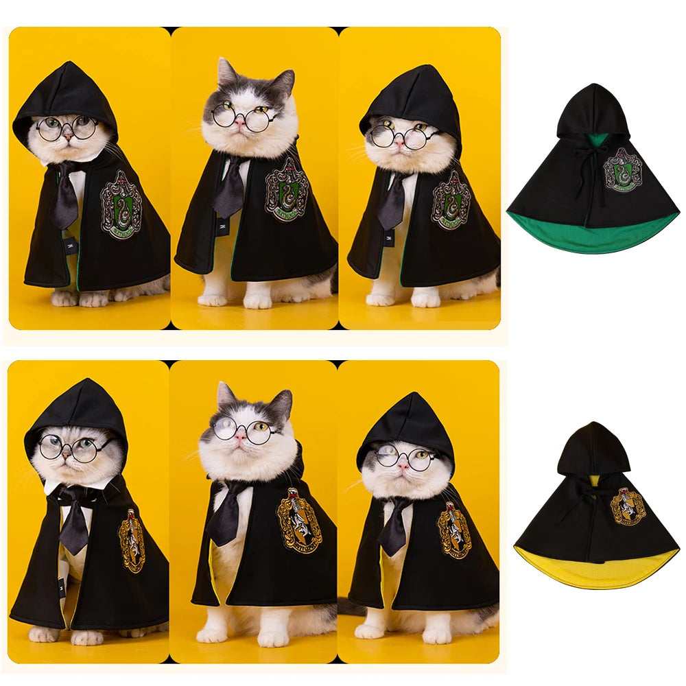 Pet Halloween Costume | Cat Cape Decoration | Kitten Magic Academy Cosplay Clothes