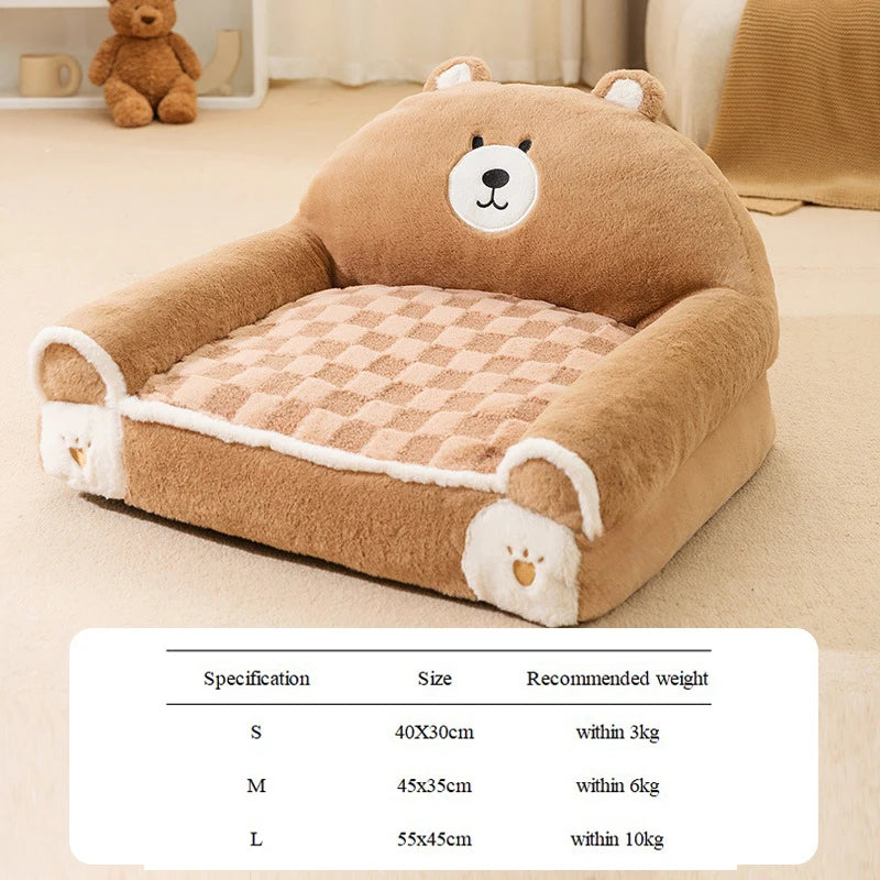 Winter Warm Cat Bed | Soft Plush Pet Sofa for Small Dogs | Cozy Sleeping Bed