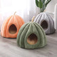 Enclosed Cat Nest | Winter Warm Cat Bed Pumpkin Shape | Pet Sleeping House