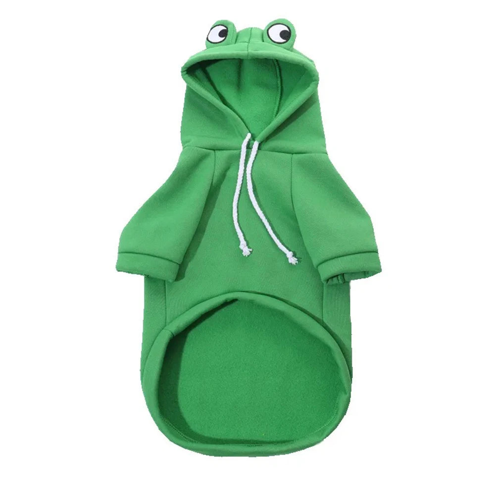 Soft Warm Cat Clothes | Kitten Frog Halloween Cosplay | Pet Green Sweatshirt Hoodie