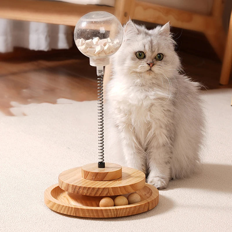 Interactive Pet Toy | Cat Turntable Toys | Kitten Playing Slow Feeders