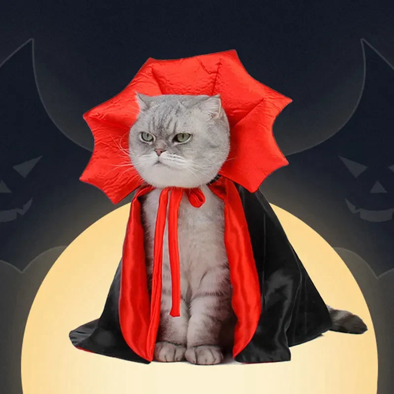 Funny Pet Halloween Costume | Cat Cosplay Vampire Cloak | Kitten Clothes Cape