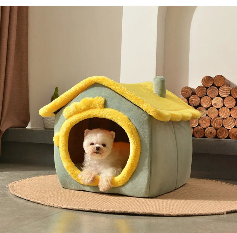 Foldable Dog House | Pet Bed for Small Dogs | Winter Warm Cat Bed Nest | Comfortable Puppy Cave