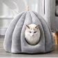 Enclosed Cat Nest | Winter Warm Cat Bed Pumpkin Shape | Pet Sleeping House