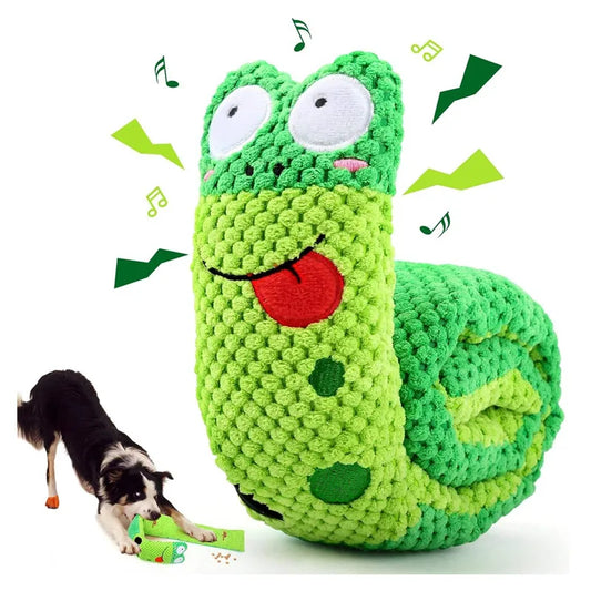 Dog Puzzle Toy | Plush Sound Puppy Toys | Foldable Snail Sniffing Interactive Pet Squeak