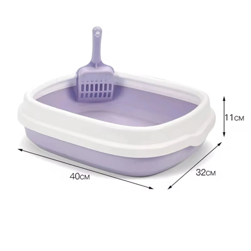 Semi-Closed Pet Cat Litter Box for Small Cats | Portable Cat Sandbox Container | Removable Kitten Bedpan