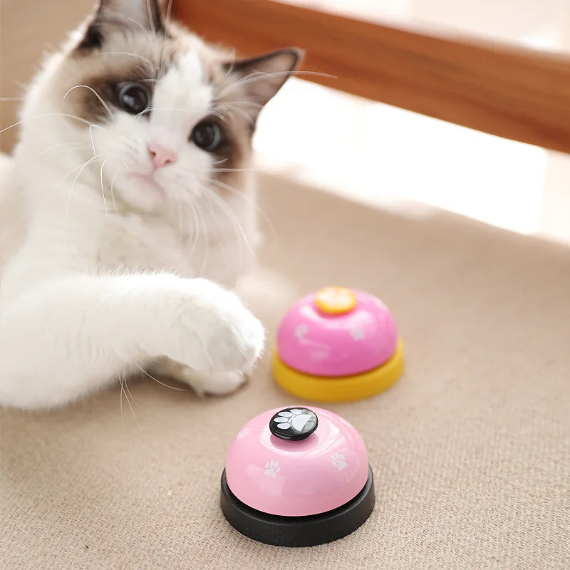 Pet Bell Training | Interactive Dog Toy | Small Cat Bells Footprint Ring Trainer Feeding Reminder