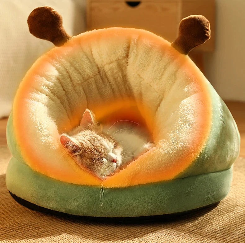 Winter Warm Pet Bed | Soft Cozy Cat Cave | Kitten House Nest Sleep Bag