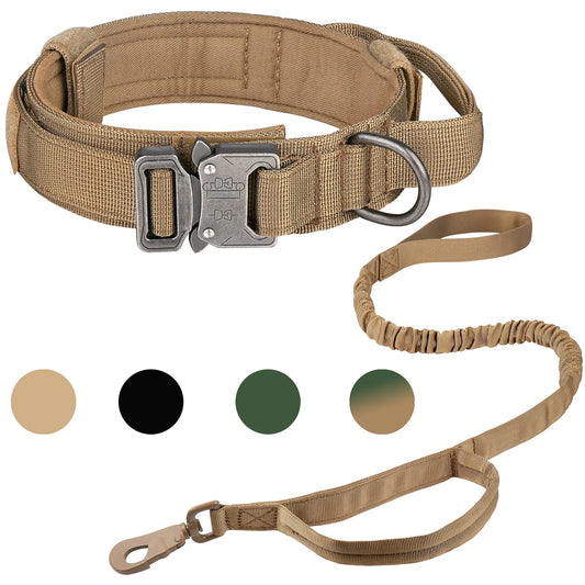 Tactical Leash for Dogs | Military Adjustable Tactical Puppy Collar | Pet Walking Training