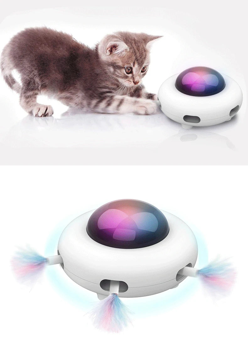 Smart Cat Toy | UFO Pet Turntable Catching Training Toys | Interactive Kitten Accessories