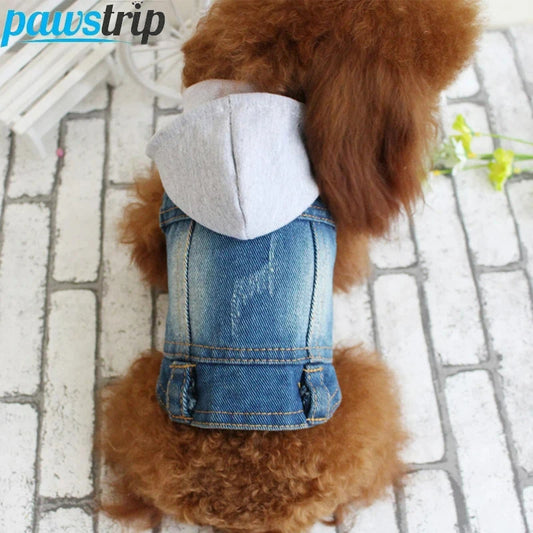 Denim Dog Clothes | Cowboy Pet Dog Coat | Puppy Clothing Jeans Jacket Vest