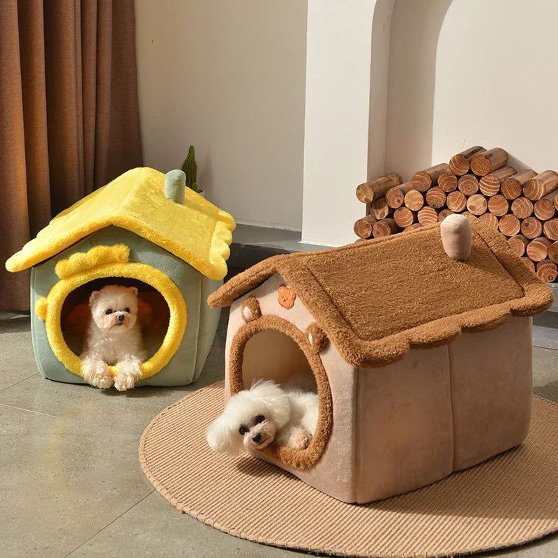 Foldable Dog House | Pet Bed for Small Dogs | Winter Warm Cat Bed Nest | Comfortable Puppy Cave