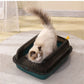 Anti-Splash Cat Litter Box | Semi-Closed Cat Bedpan with Scoop | Sandbox Cat Tray