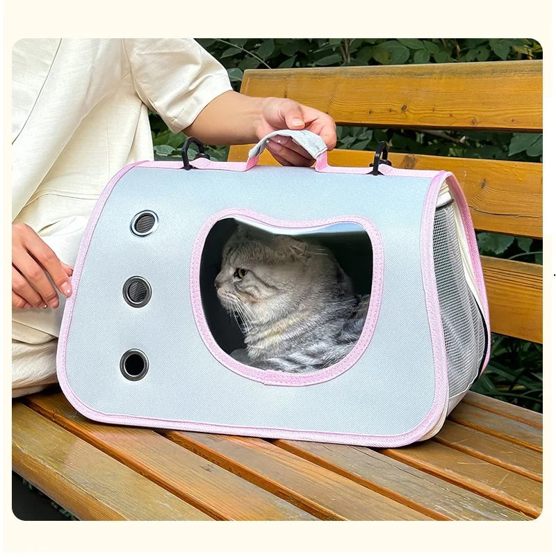 Foldable Portable Dog Tote Bag | Mesh Breathable Comfortable Cat Harness Carrier