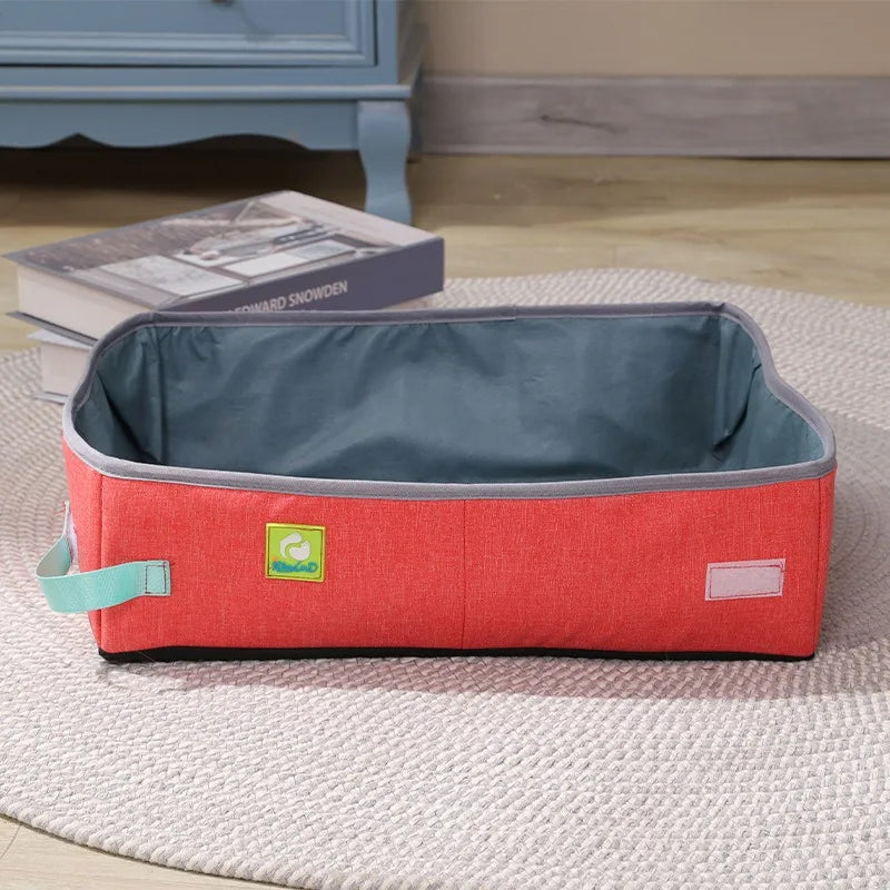 Semi-Enclosed Cat Litter Box | Foldable Portable Waterproof Open Cat Toilet