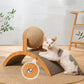 2-in-1-Cat Scratching Ball | Wooden Cat Scratcher | Sisal Scratch Board | Wear-Resistant Grinding