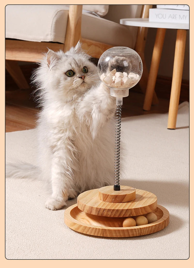 Interactive Pet Toy | Cat Turntable Toys | Kitten Playing Slow Feeders