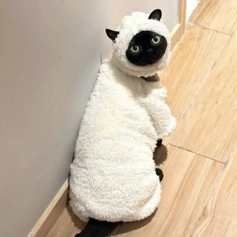 Sheep Cosplay Cat Clothing | Pet Outfit Hoodies Costume | Kitten Sweater Disguise