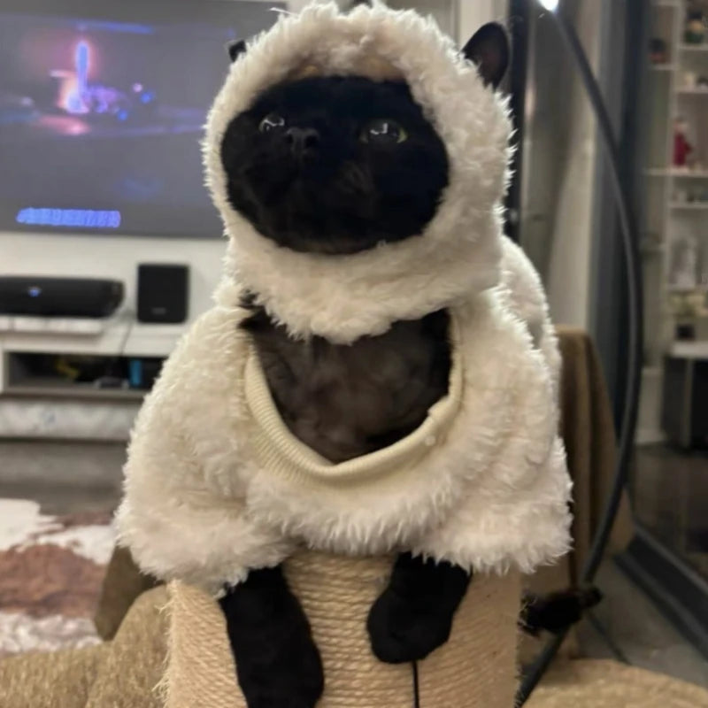 Sheep Cosplay Cat Clothing | Pet Outfit Hoodies Costume | Kitten Sweater Disguise