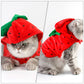 Pet Strawberry Costume | Cat Christmas Cosplay | Kitten Plush Warm Sweater