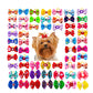 Pet Dog Bows | Puppy Rubber Band Mix | 30 Color Grooming Bows Small Dogs