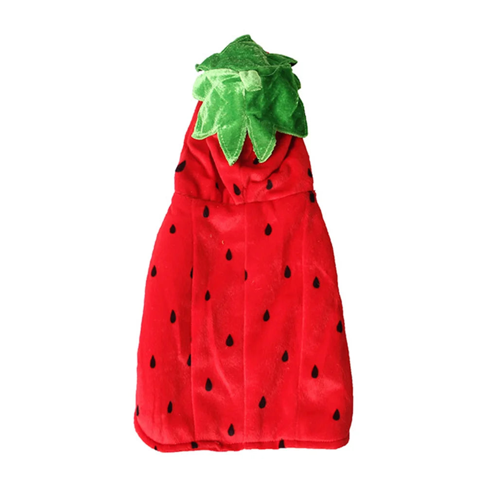 Pet Strawberry Costume | Cat Christmas Cosplay | Kitten Plush Warm Sweater