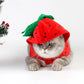 Pet Strawberry Costume | Cat Christmas Cosplay | Kitten Plush Warm Sweater