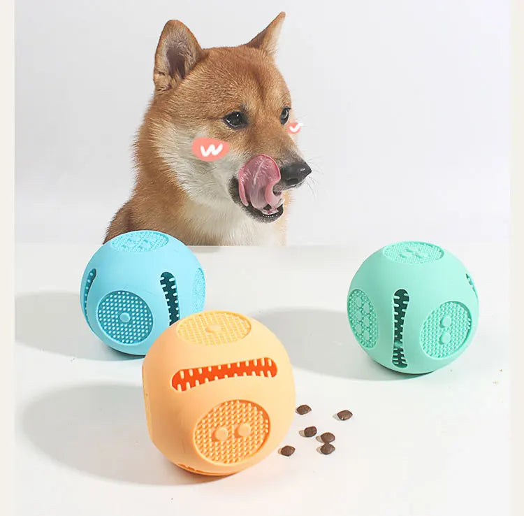 Silicone Pet Dog Toys | Anti-Bite Dog Chew Toys | Tooth Cleaning Leaking Food Ball