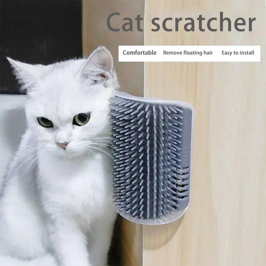 Wall Corner Cat Brush | Kitten Comb Floating Hair Remover | Pet Scratch Tool Post