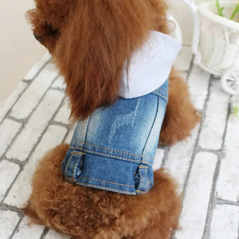 Denim Dog Clothes | Cowboy Pet Dog Coat | Puppy Clothing Jeans Jacket Vest