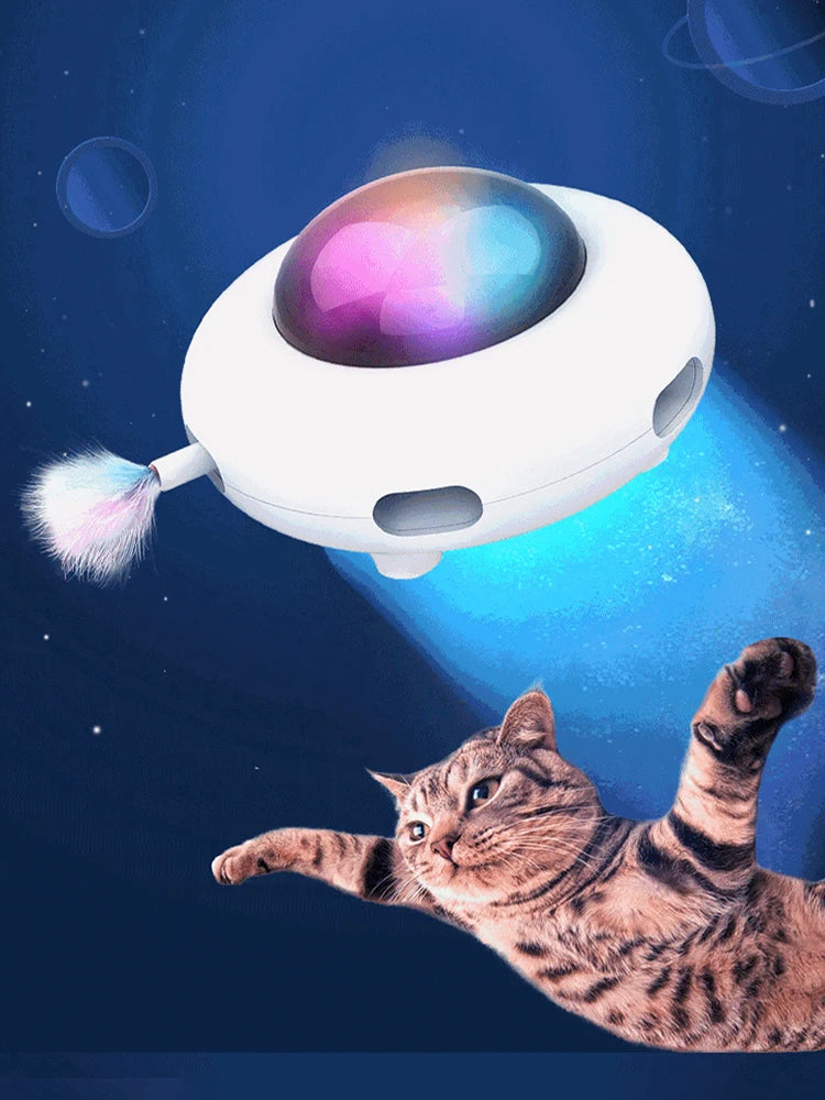 Smart Cat Toy | UFO Pet Turntable Catching Training Toys | Interactive Kitten Accessories